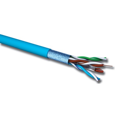 CABLE CAT6 F/UTP LSZH 1X4P BOX 305M MMC BLEU