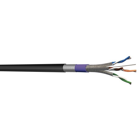 CABLE CAT6A U/FTP GAINE PE 1X4P NOIR 500M OU COUPE 100M MIN