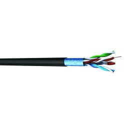 CABLE CAT6 F/UTP GAINE PE 1X4P NOIR COURONNE 100M