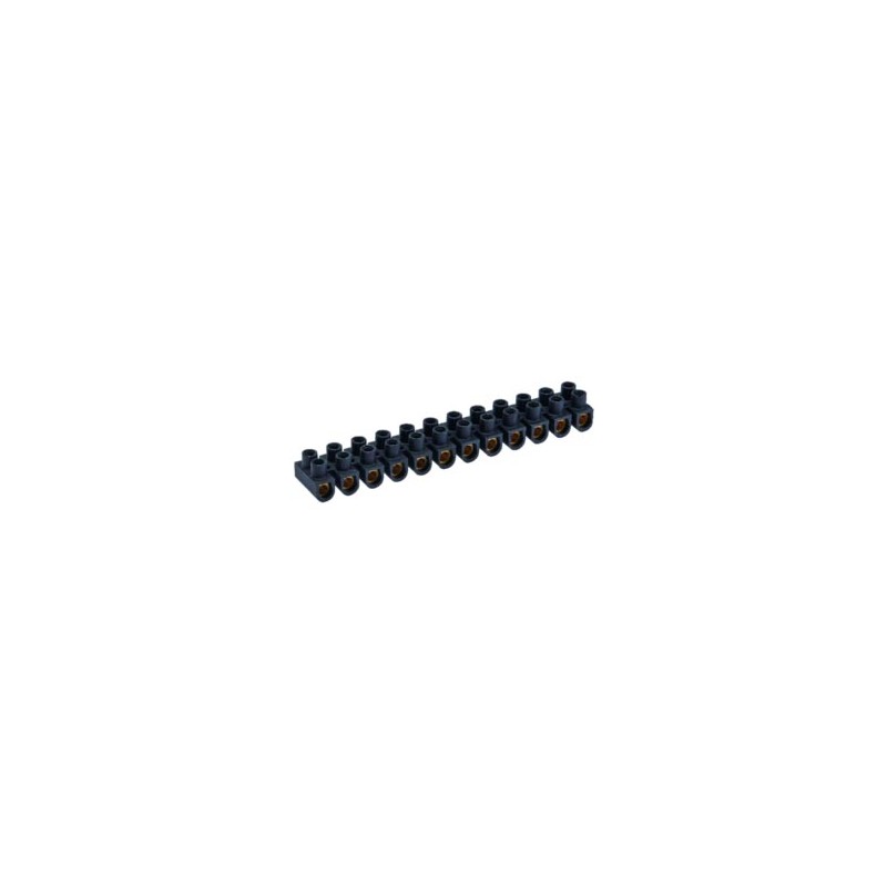 BARRETTE DE CONNEXION 12 PLOTS 2.5 MM² NOIRE