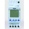 HORLOGE DIGITALE HEBDO RAIL DIN 12V 2 CONTACTS INVERSEURS