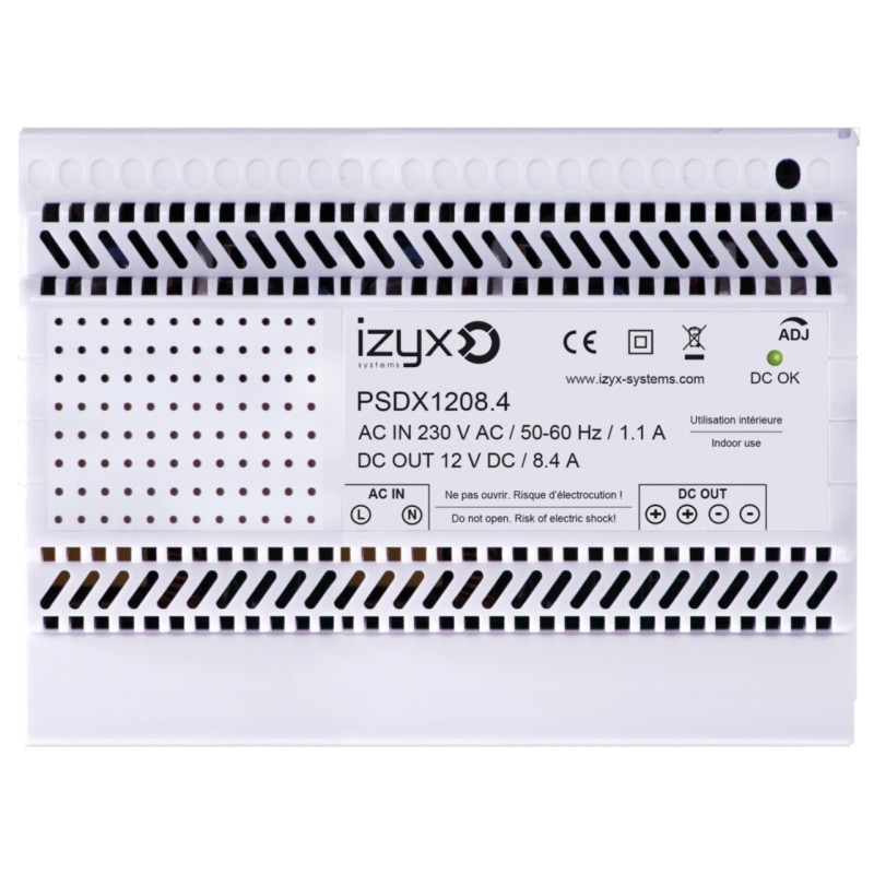 ALIMENTATION RAIL DIN 7M 230V AC / 12V DC / 8.4A