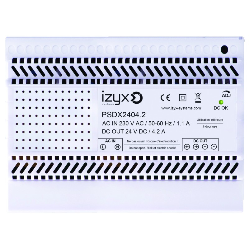 ALIMENTATION RAIL DIN 100-240V AC / 24V DC / 4.2A 7 MODULES