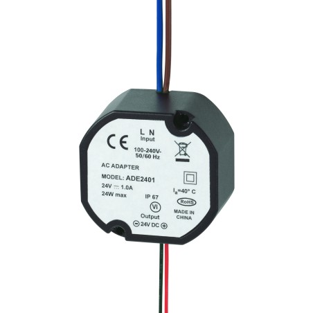 ALIMENTATION RONDE 24VDC 1A - INSERTION BOÎTE DE DÉRIVATION