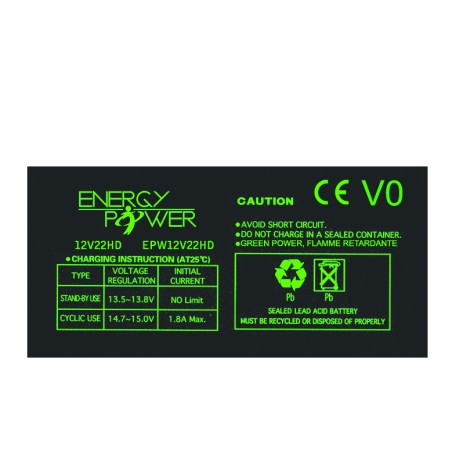 BATTERIE ENERGY POWER 12V 22AH / HD EN BAC V0