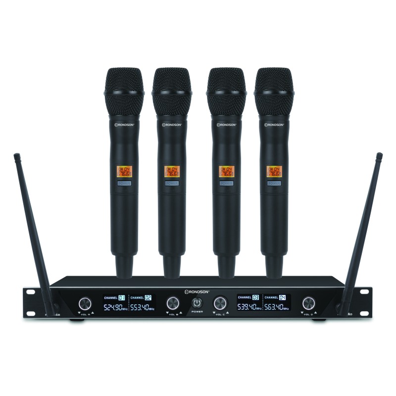 ENSEMBLE MICROPHONE UHF 4 CANAUX AVEC 4 MICROS MAINS