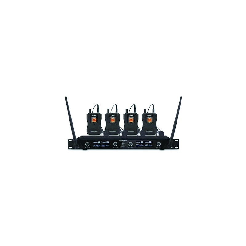 ENSEMBLE MICROPHONE UHF 4 CANAUX AVEC 4 MICROS CRAVATE