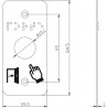 PLAQUE INOX 40 X 85 GRAVE PORTE POUR BO/NF DIAM 19