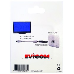 ADAPTATEUR RJ45 VERS IEC MALE BALUN (blister de 2pcs)