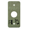 PLAQUE INOX 40 X 85 GRAVE PORTE POUR BO/NF DIAM 19