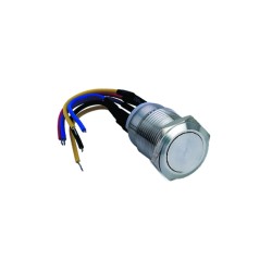 BOUTON POUSSOIR ACIER INOX D 19 MM NO+NC (F)