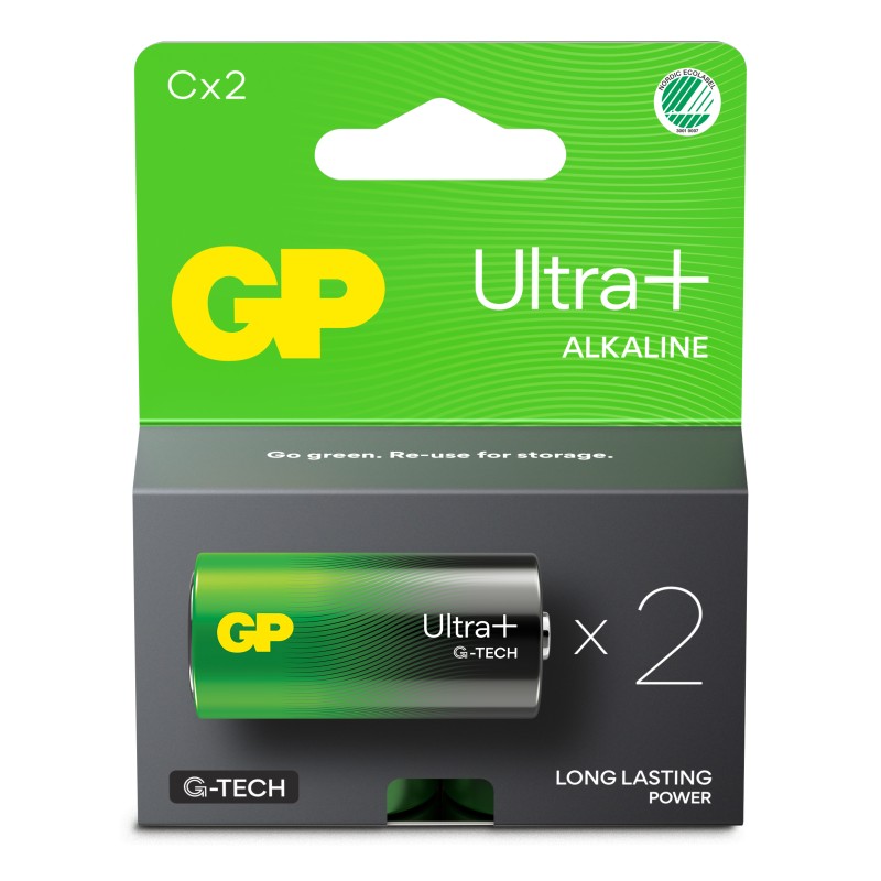 Pile alcaline GP Ultra+ 1,5V D LR20 Blister 2