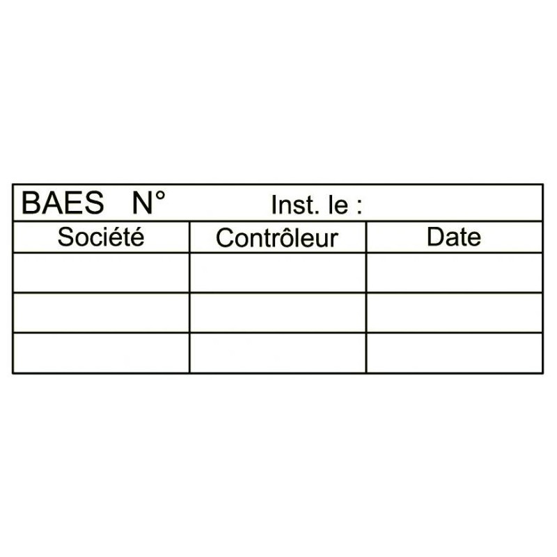 ETIQUETTE DE VERIFICATION POUR BAES - LOT DE 100