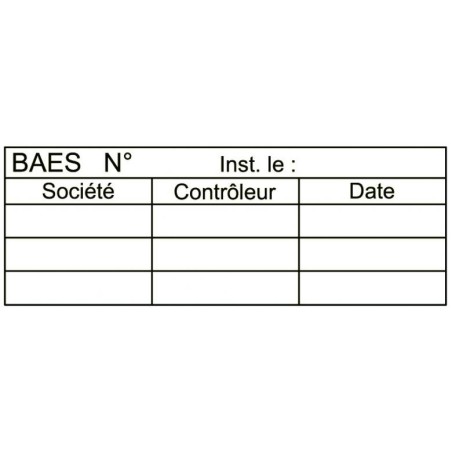 ETIQUETTE DE VERIFICATION POUR BAES - LOT DE 100