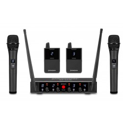 SYSTÈME MICROPHONE UHF AVEC 4 MICROS MAINS