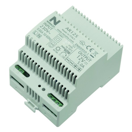 ALIMENTATION 220/12V 5A CONTINUE REGULE DIN 4 MODULES