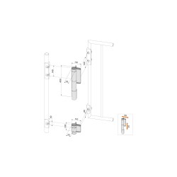 CHARNIÈRE HYDRAULIQUE FERMETURE AUTO RÉGLABLE ARGENT