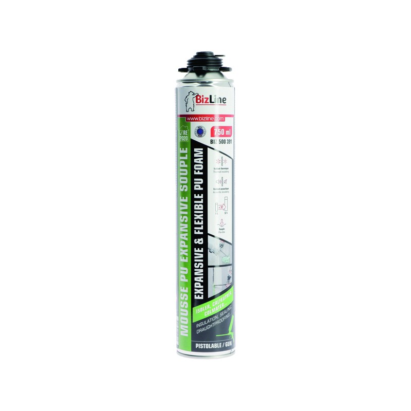 MOUSSE PU EXPANSIVE RE2020 PISTOLABLE VERTE 750 ML