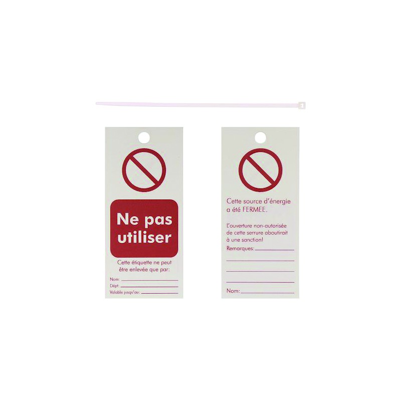 ETIQUETTES ''NE PAS UTILISER''. POLYESTER 50X110MM