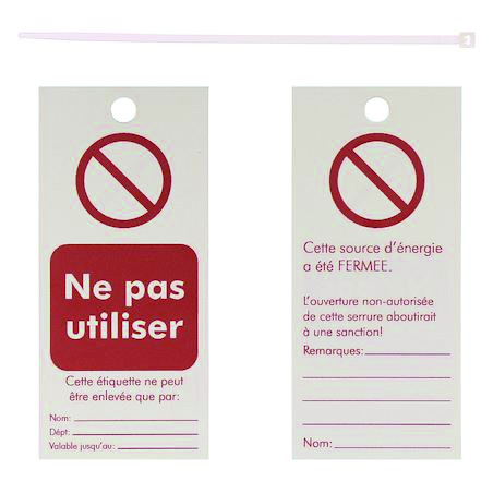 ETIQUETTES ''NE PAS UTILISER''. POLYESTER 50X110MM