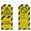 ETIQUETTES ''DANGER NE PAS TOUCHER''. POLYESTER 50X110MM