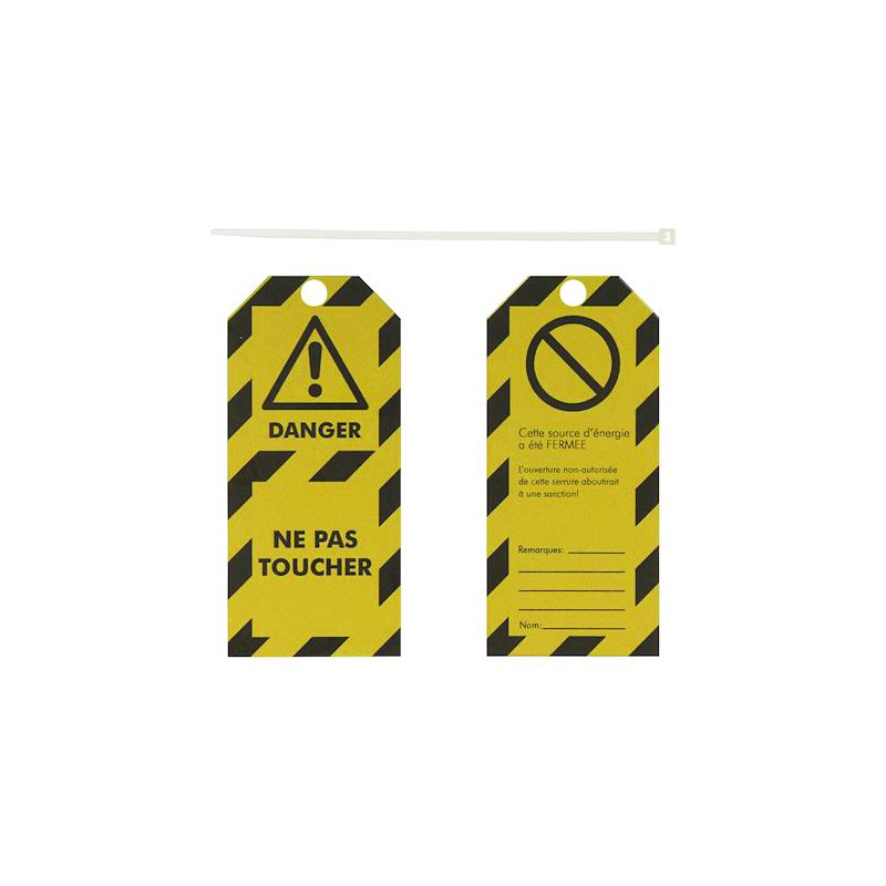 ETIQUETTES ''DANGER NE PAS TOUCHER''. POLYESTER 50X110MM