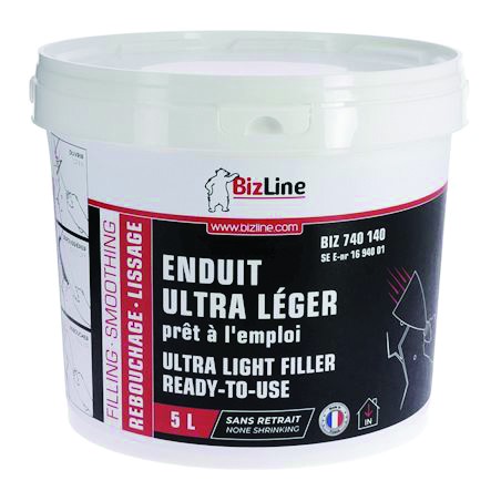 ENDUIT DE REBOUCHAGE/LISSAGE ULTRA LÉGER. SEAU (5 L)