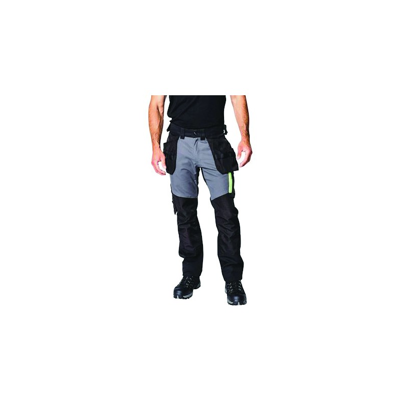 PANTALON AKER AVEC POCHES PORTE-OUTILS NOIR/GRIS TAILLE 50