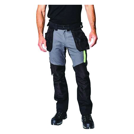 PANTALON AKER AVEC POCHES PORTE-OUTILS NOIR/GRIS TAILLE 38