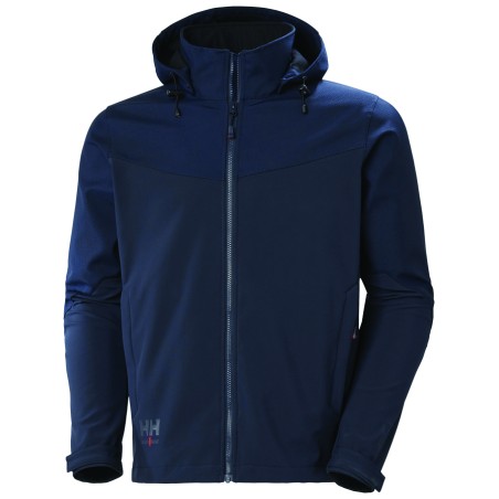 VESTE SOFTSHELL AVEC CAPUCHE OXFORD BLEU MARINE TAILLE XXL