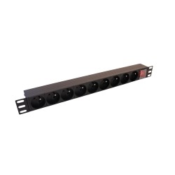 Bandeau PDU 19'' 1U - 6 prises FR disjoncteur 16A/différentiel 30mA