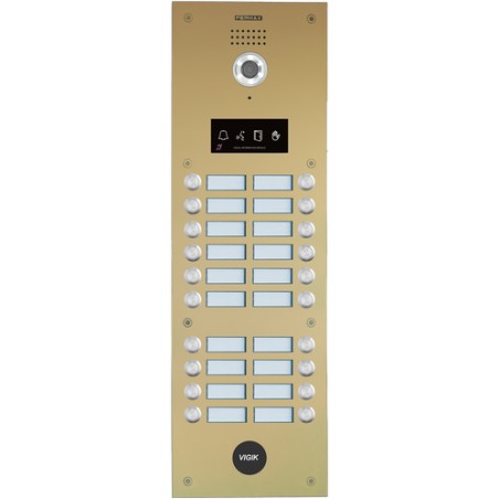 PLATINE BOUTONS VIDEO PMR DUOX PLUS 20BP 2 RANGEES CHAMPAGNE