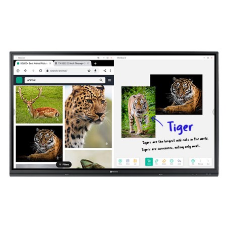 Ecran Tact. & Collaboratif 65'' IPS, 4K, 350cd, USB, HDMI, RJ45, WiFi, supp. Inc