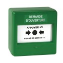 DECLENCHEUR MANUEL VERT 1 CONTACT \'\'DEMANDE OUVERTURE PORTE\'