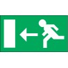 ETIQUETTE : FLECHE GAUCHE / PORTE A G -BOITIER E. F (13CM)