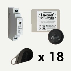 Kit centrale HEXACT avec alim. et 18 badges pré-programmés