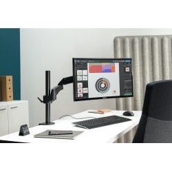 Support bureau inclin et orient, Double bras flexib 1 moniteur, Gamme NEXIA FLEX