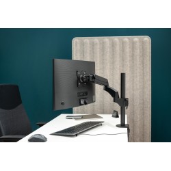 Support bureau inclin et orient, Double bras flexib 1 moniteur, Gamme NEXIA FLEX