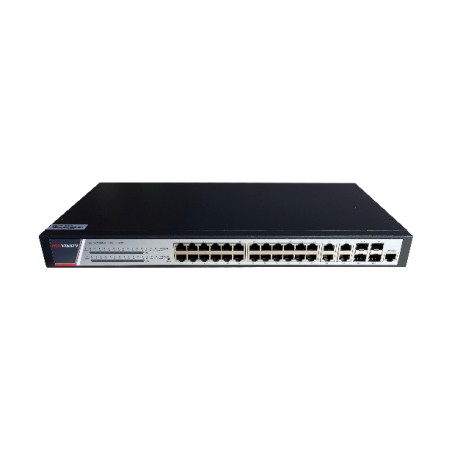 SWITCH ADMINISTRABLE L2 IGMP POE 24XRJ45 10/100/1000M + 4XSFP 1/10GBPS 370W