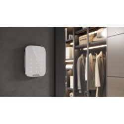 CLAVIER LED + LECTEUR DE BADGES RADIO BIDIRECTIONNEL BLANC