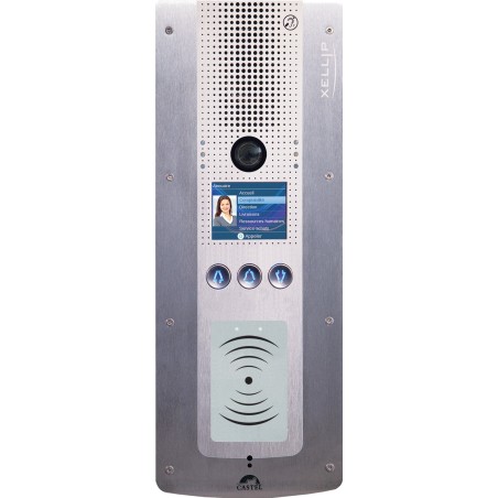 PORTIER VIDÉO FULL IP/SIP DÉFIL + 1 BP + LECTEUR MIFARE POE