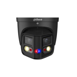 MINIDOME TURRET 2x4MP TIOC DUO NOIR EPTZ IR25M LED20M MIC AUD ALARM IP67 POE/12V
