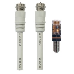 Cordon BALUN F vers RJ45 - 2 métres - Classe A