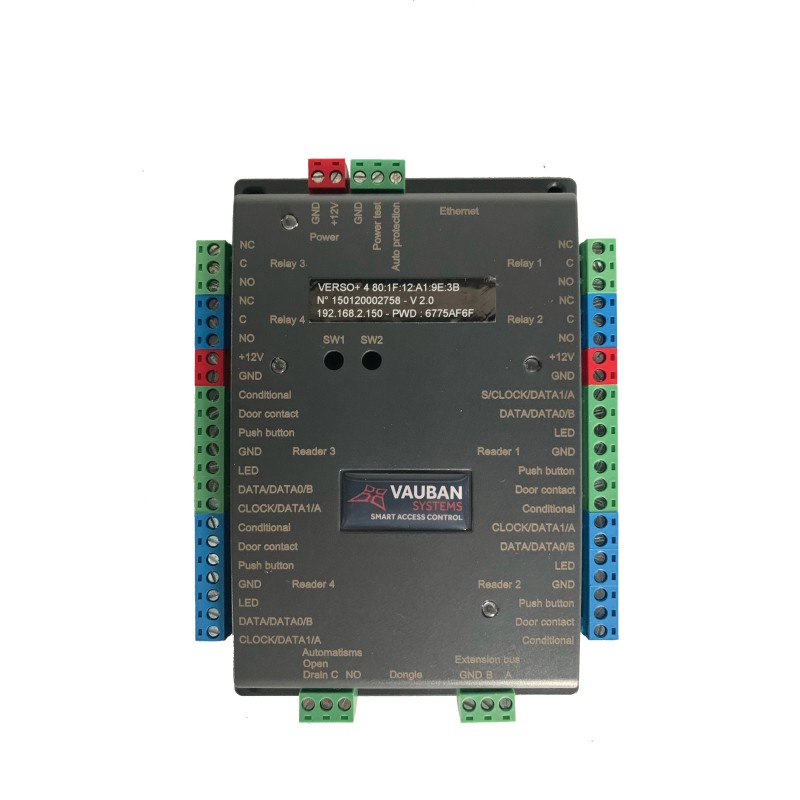 CENTRALE TCP-IP VERSO+ 4 LECTEURS SERVEUR WEB ALIM 12VDC