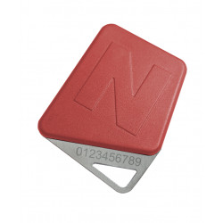 Badge mifare format clé rouge code site Noralsy