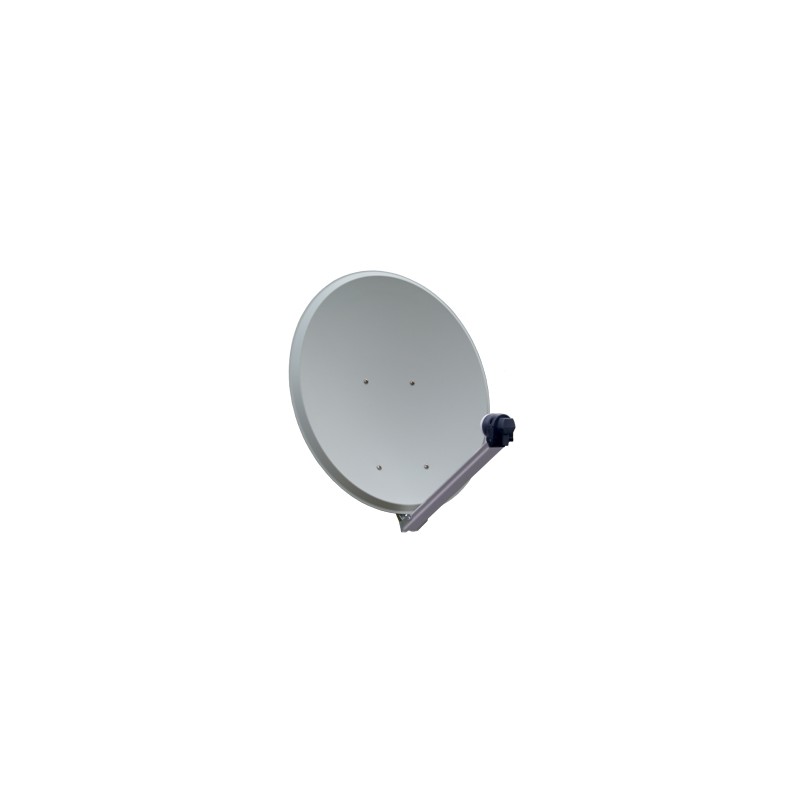 Parabole alu 70cm blanche bras repliable. Avec LNB