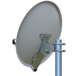 Parabole alu 70cm blanche bras repliable. Avec LNB