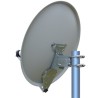 Parabole alu 70cm blanche bras repliable. Avec LNB
