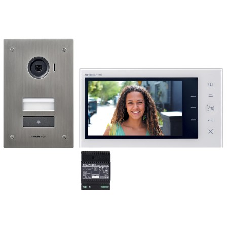 Kit vidéo platine encastrée avec moniteur écran 7'' - 2 fils intégral
