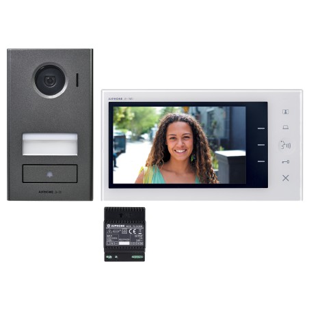 Kit vidéo platine saillie avec moniteur écran 7" - 2 fils intégral